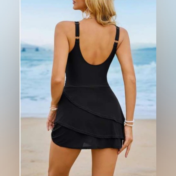 Arolina Women's One-Piece Swim Dress Tummy Control Modest Swimsuit with Swim NEW - Picture 6 of 16